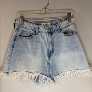 Blue Denim Frayed Hem Women Shorts size 7